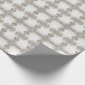 銀色の金色の花柄包装紙 ラッピングペーパー (角)