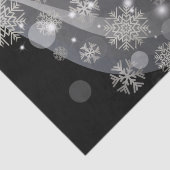 銀色の雪片が輝き、黒に光る 薄葉紙 (詳細)