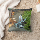 銀色の青いダーツカエル クッション (ブランケット)