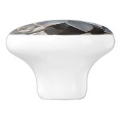 銀色の青い多肉植物の写真 セラミックノブ (側面)