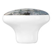 銀色の青い多肉植物写真 セラミックノブ (側面)