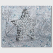 銀色の青い星 ラッピングペーパー (フラット)