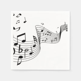 銀色の音符 スタンダードカクテルナプキン