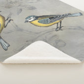 銀色の鳥獣 |鳥のカップル シェルパブランケット (3/4)