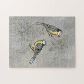 銀色の鳥獣 |鳥のカップル ジグソーパズル (横)