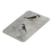 銀色の鳥獣 |鳥のペア マグネット (左側)
