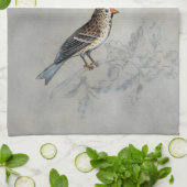 銀色の鳥獣 | 2羽の鳥 キッチンタオル (折り畳み)