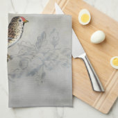 銀色の鳥獣 | 2羽の鳥 キッチンタオル (四つ折り)
