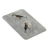 銀色の鳥獣 | 2羽の鳥 マグネット (右側)