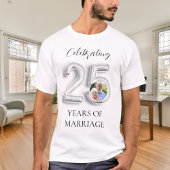 銀色の25回目の結婚記念日の写真 Tシャツ