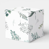銀色グリーンユーカリ結婚式の引き出物箱 フェイバーボックス (裏面サイド)