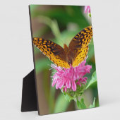 銀色チェッカースポットバタフライ フォトプラーク (側面)