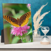 銀色チェッカースポットバタフライ フォトプラーク (側面)