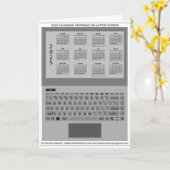 銀色ノートパソコンのキーボード 2025年カレンダー画面表示 カード (黄色い花)