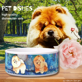 銀色ムーンチョウ犬の水色 ボウル