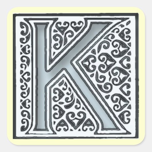 銀色モザイクタイル単像 –  スクエアシール (正面)