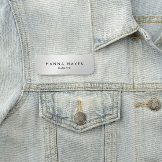 銀色従業員名タグ 名札 (インサイチュ)