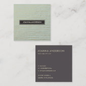 銀色芸術的のアクアスケストライプのッチ線パターン スクエア名刺 (正面/裏面)