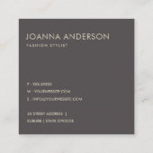 銀色芸術的のアクアスケストライプのッチ線パターン スクエア名刺 (裏面)