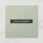 銀色芸術的のアクアスケストライプのッチ線パターン スクエア名刺 (正面)