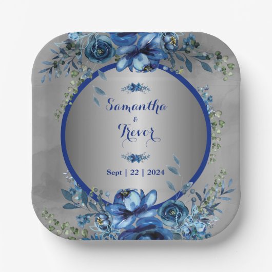 銀花優雅な結婚式 ペーパープレート (正面)