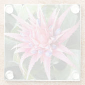 銀花瓶プラント開花フローラ ガラスコースター (裏面)