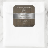 銀茶色の木目製品の包装ラベル スクエアシール (バッグ)