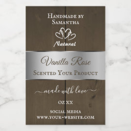 銀茶色の木目製品の包装ラベル フードラベル