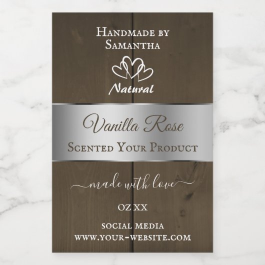 銀茶色の木目製品の包装ラベル フードラベル (シングルラベル)