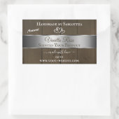 銀茶色の木目製品の包装ラベル 長方形シール (バッグ)