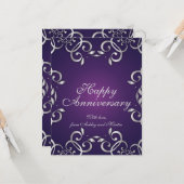 銀華美エレガント紫ハッピーアニバーズ カード (正面/裏面インサイチュ)