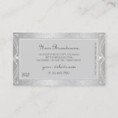 銀華美灰色モザイク輝く宝石モノグラム 名刺 (裏面)