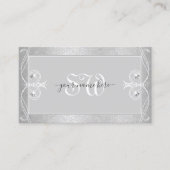 銀華美灰色モザイク輝く宝石モノグラム 名刺 (正面)