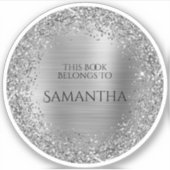 銀華麗な箔本書は円に属する シール (正面)