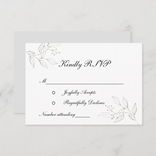 銀葉スタイリッシュフォーマルエレガントズ 出欠カード (正面/裏面)