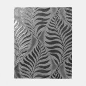 銀葉模様 フリースブランケット (正面)