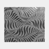 銀葉模様 フリースブランケット (正面(横))