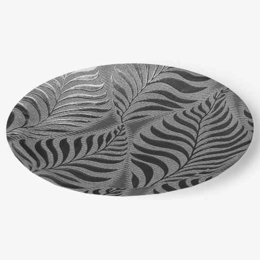 銀葉模様 ペーパープレート (アングル)