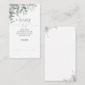 銀葉赤ちゃんシャワーおむつラッフルエンクロージャ エンクロージャーカード (正面/裏面)