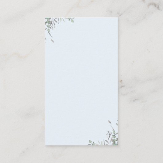 銀葉赤ちゃんシャワーおむつラッフルエンクロージャ エンクロージャーカード (裏面)