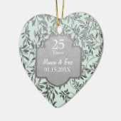 銀葉25周年結婚の セラミックオーナメント (左)