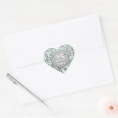 銀葉25周年結婚の ハートシール (封筒)