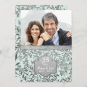 銀葉25周年結婚の 招待状 (正面/裏面)