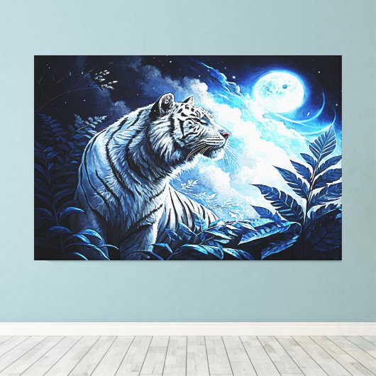 銀虎 キャンバスプリント (インサイチュ (ウッドフロア))