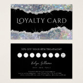 銀虹色グリッターロイヤリティカード (正面&裏面)
