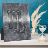 銀蠍座〔占星術の〕十二宮図サインメ動揺してタルスタイル フォトプラーク (側面)