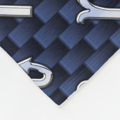 銀蠍座〔占星術の〕十二宮図シンボルネイビー炭素繊維 フリースブランケット (角)