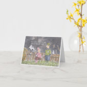 銀行おもしろいグリーティングカード カード (黄色い花)