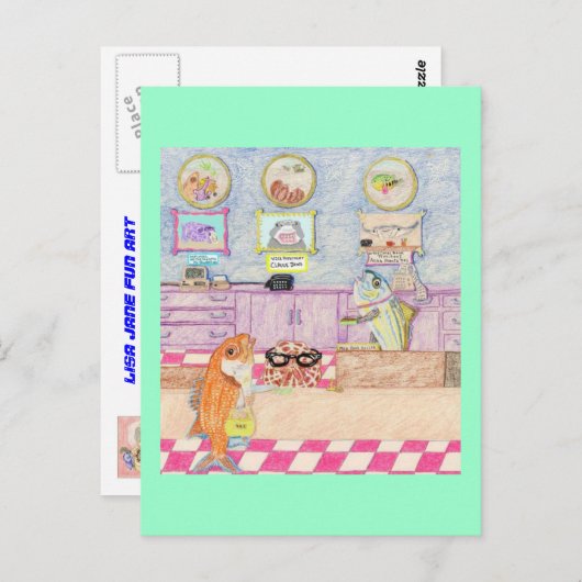 銀行での一日 ポストカード (正面/裏面)