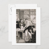 銀行でc.1800(版木、銅版、版画) ポストカード (正面/裏面)